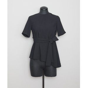 Zara XS Asymmetrical Tie Waist Top